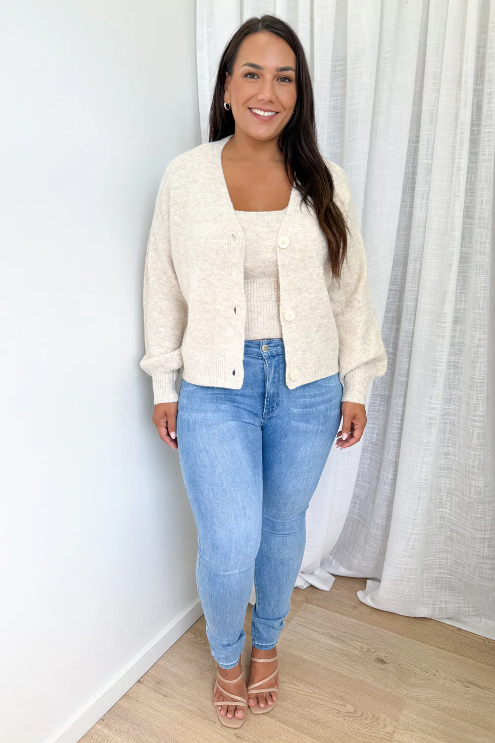 Gia Knit Cardi - Oatmeal Marle - Image 8