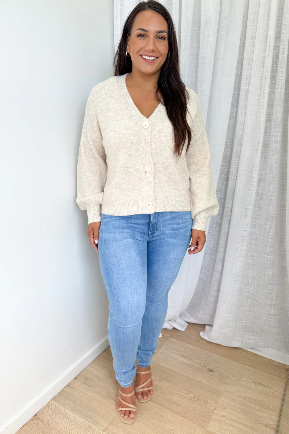 Gia Knit Cardi - Oatmeal Marle - Image 9