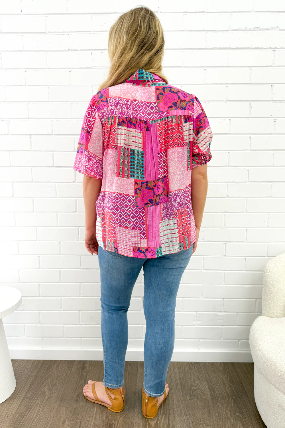 Glade Blouse - Pink Patchwork - Image 10