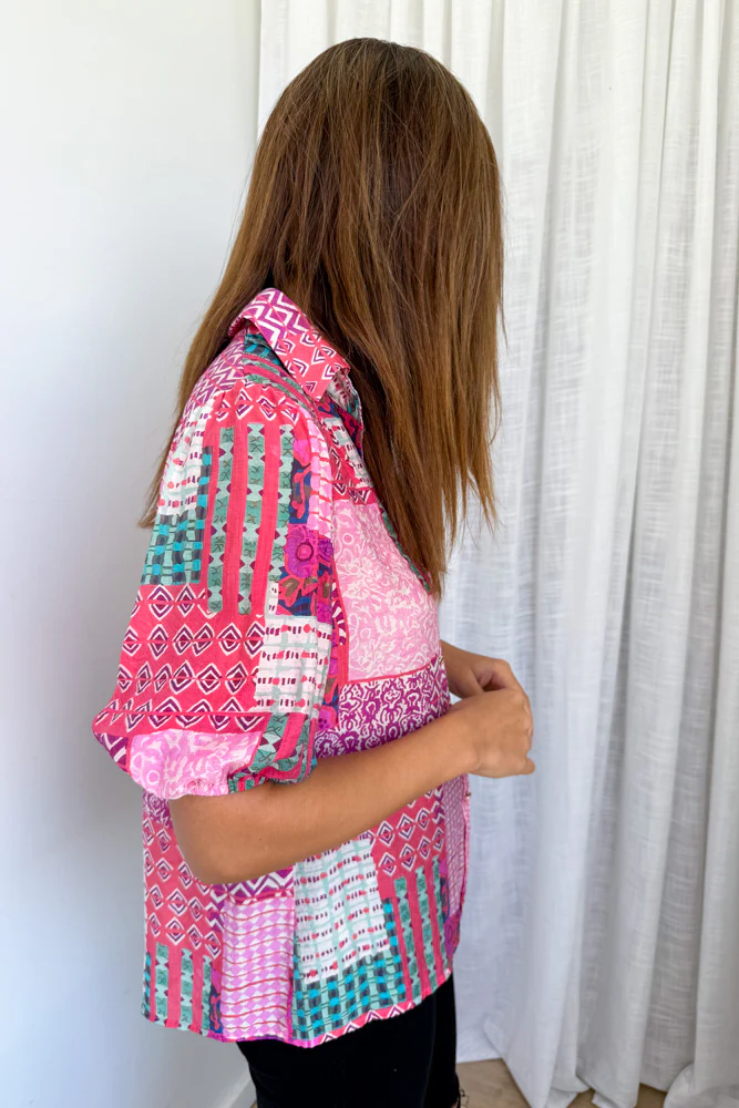 Glade Blouse - Pink Patchwork - Image 6