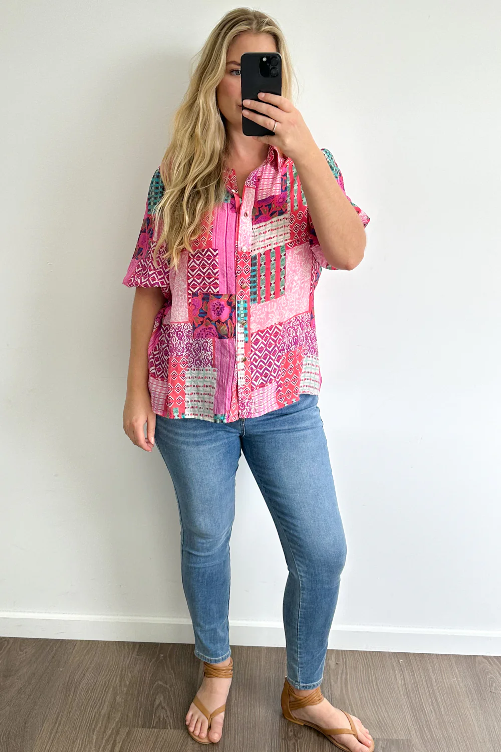 Glade Blouse - Pink Patchwork - Image 7