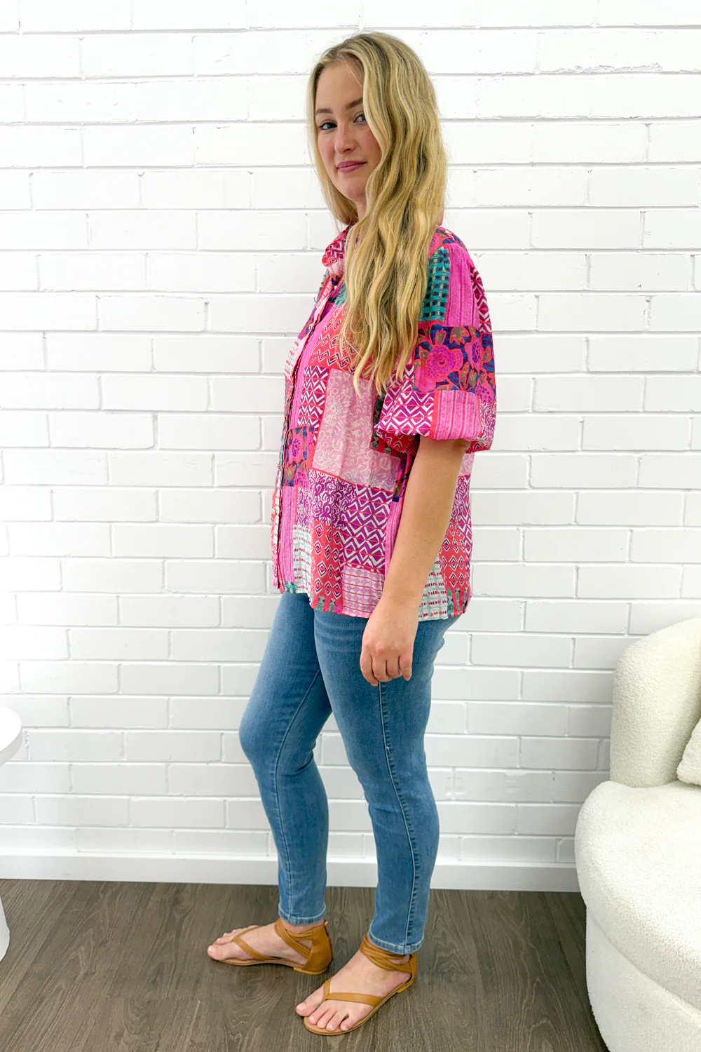 Glade Blouse - Pink Patchwork - Image 9