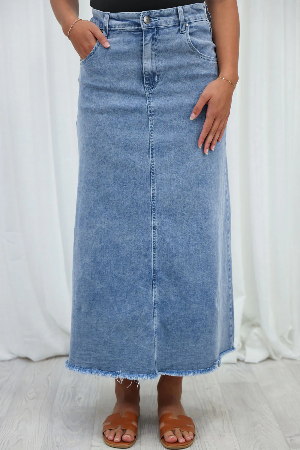 Gloucester Denim Maxi Skirt - Image 61