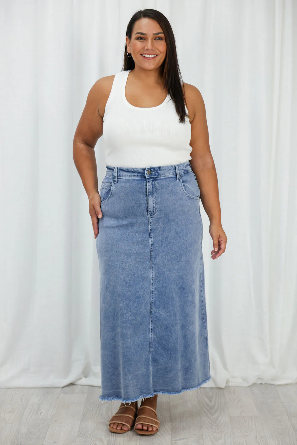 Gloucester Denim Maxi Skirt - Image 62