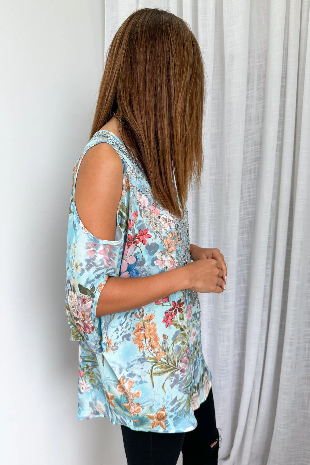 Goddess Top - Blue Multi Floral - Image 6