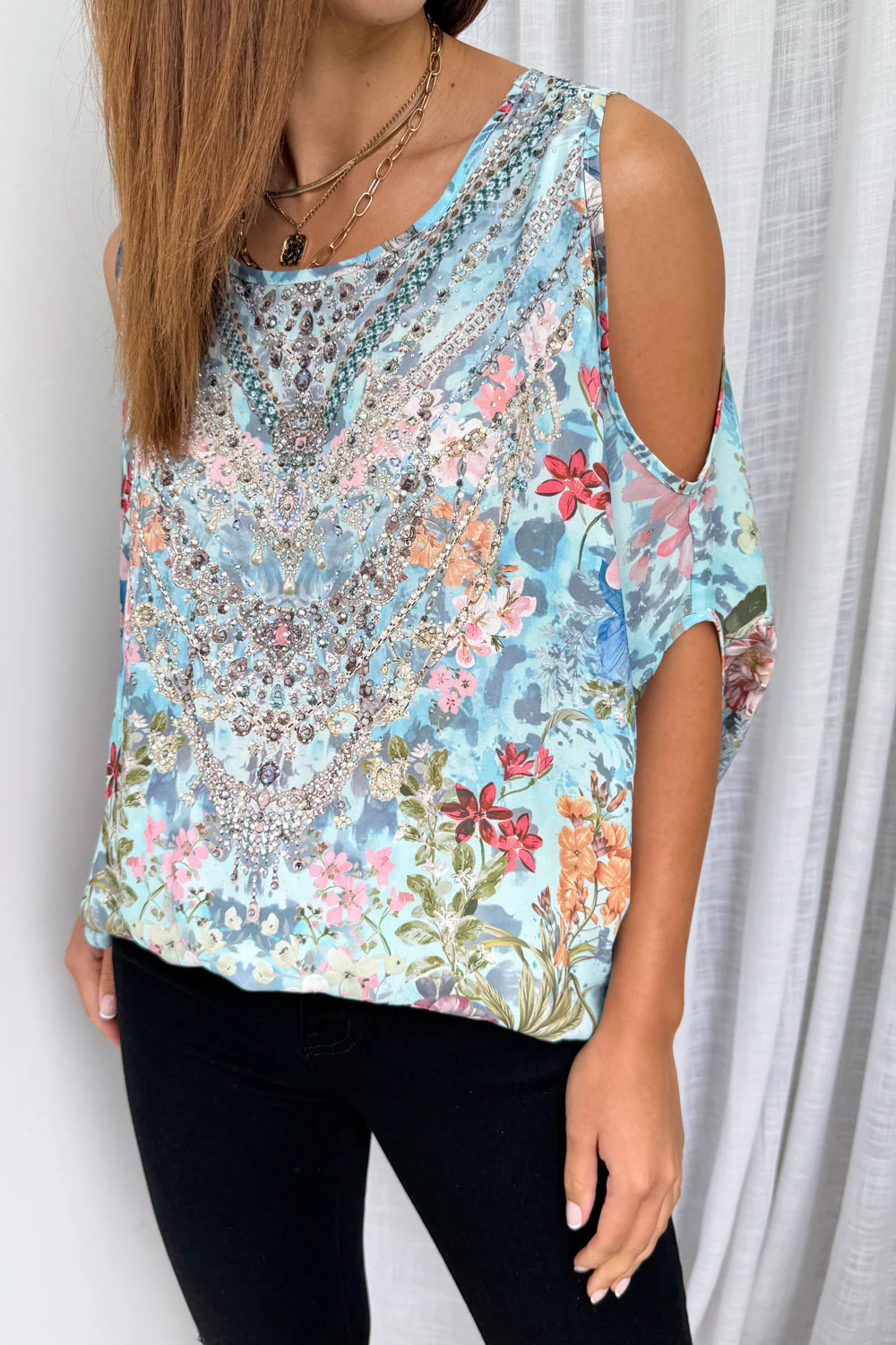 Goddess Top - Blue Multi Floral - Image 8