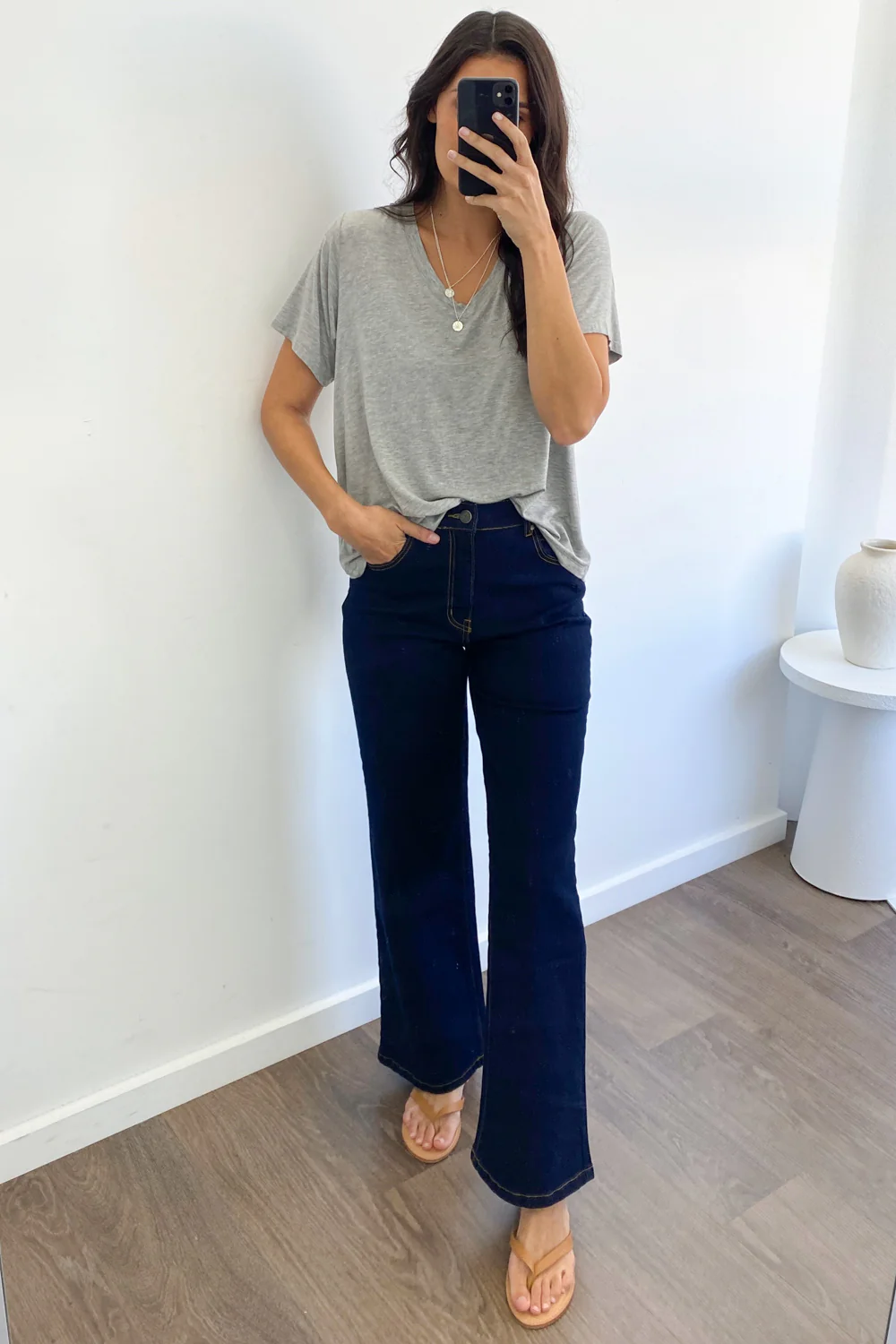 Harley Mid Rise Wide Leg Jeans - Indigo Denim - Image 11