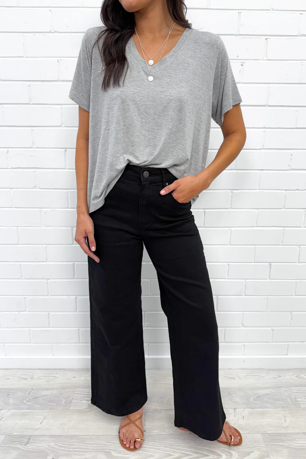 Harley Mid Rise Wide Leg Jeans - Black Denim - Image 18