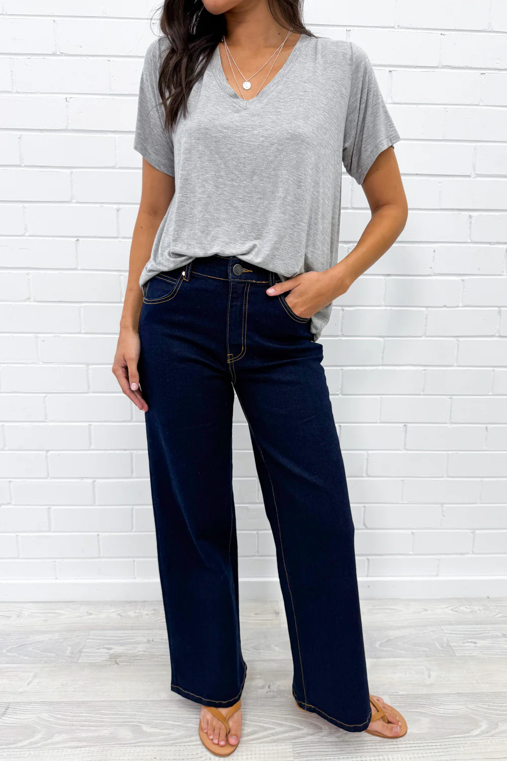 Harley Mid Rise Wide Leg Jeans - Black Denim - Image 20