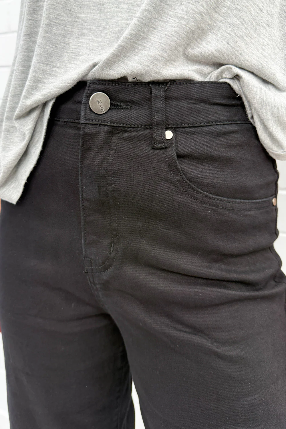 Harley Mid Rise Wide Leg Jeans - Black Denim - Image 21