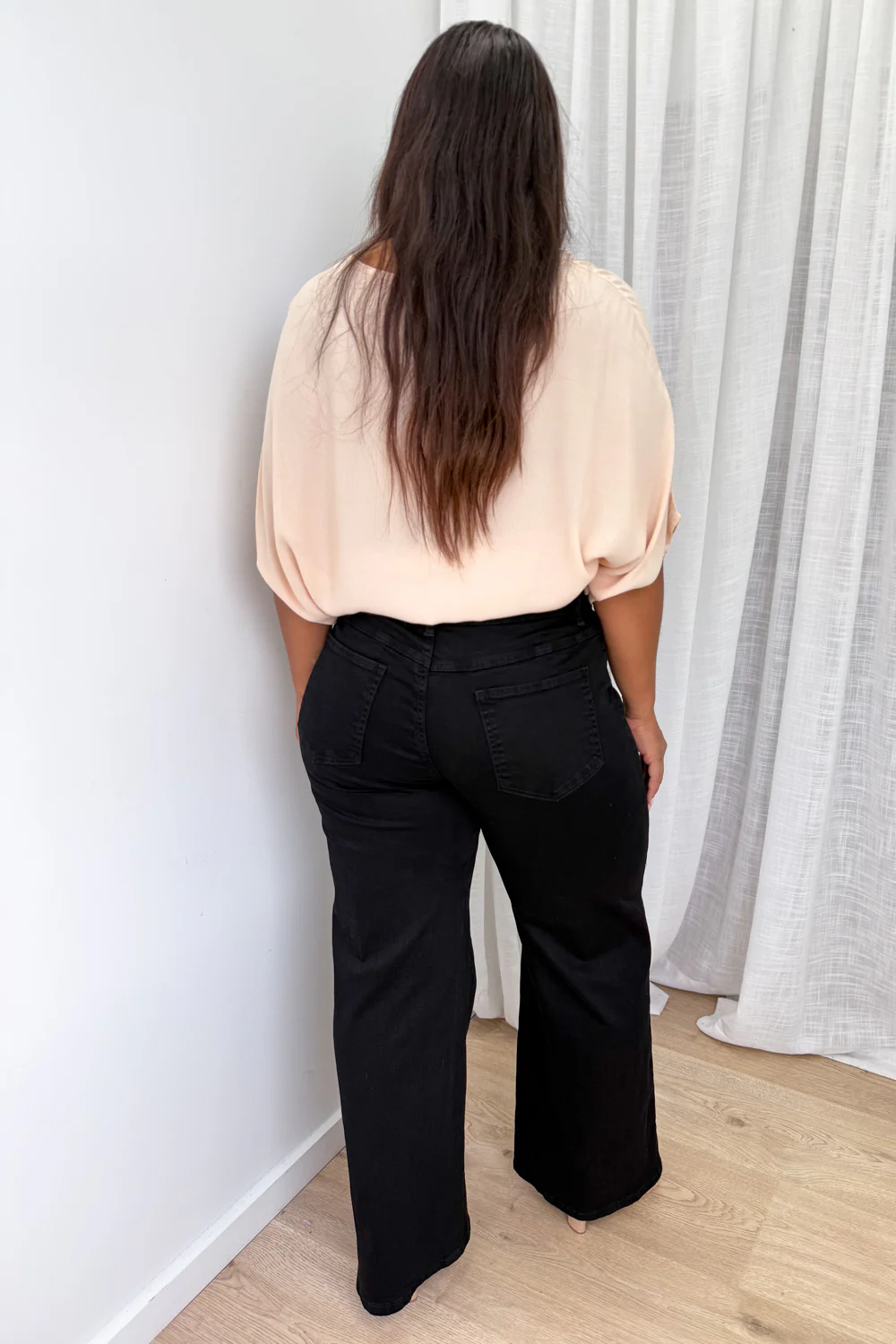 Harley Mid Rise Wide Leg Jeans - Black Denim - Image 30