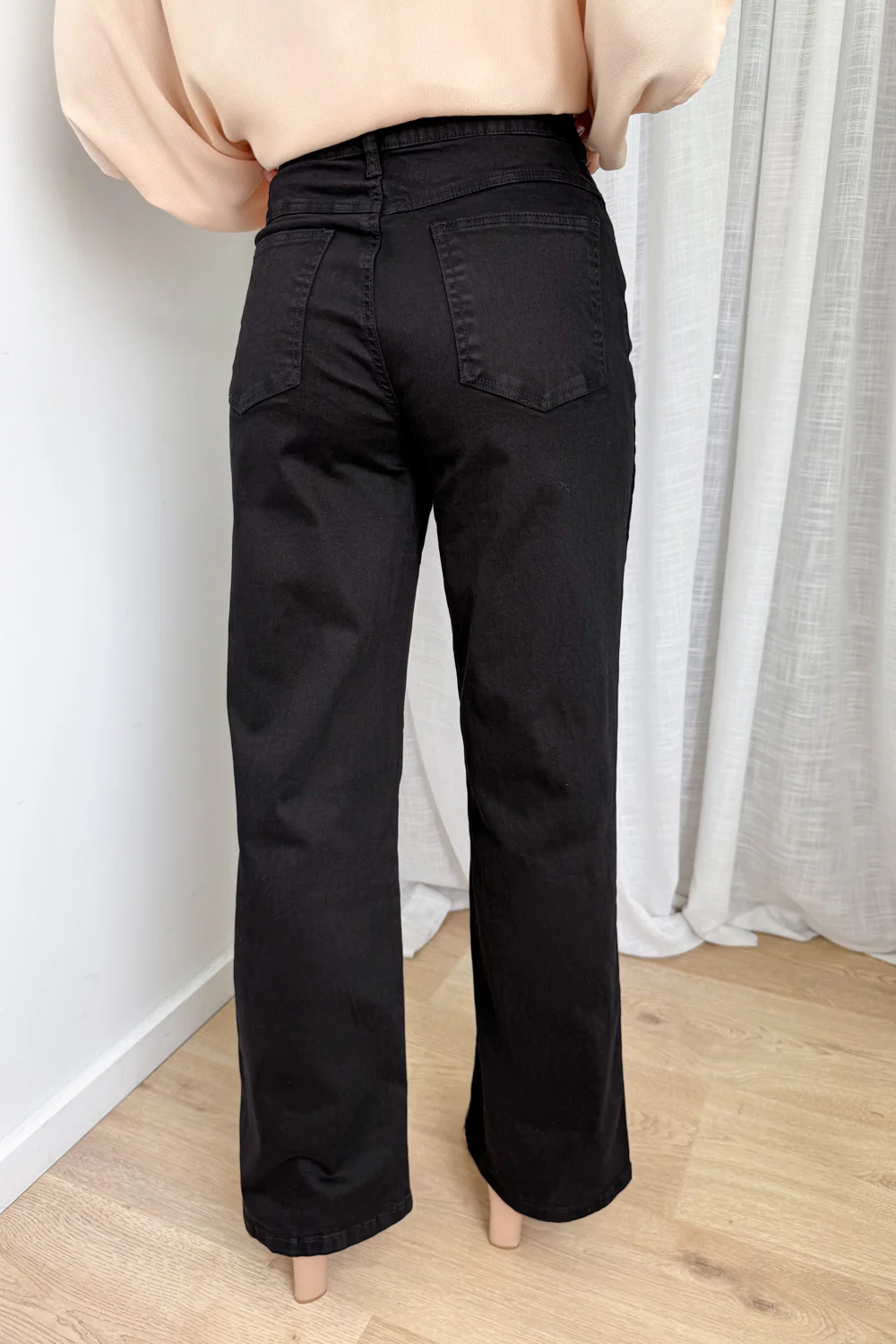 Harley Mid Rise Wide Leg Jeans - Black Denim - Image 5
