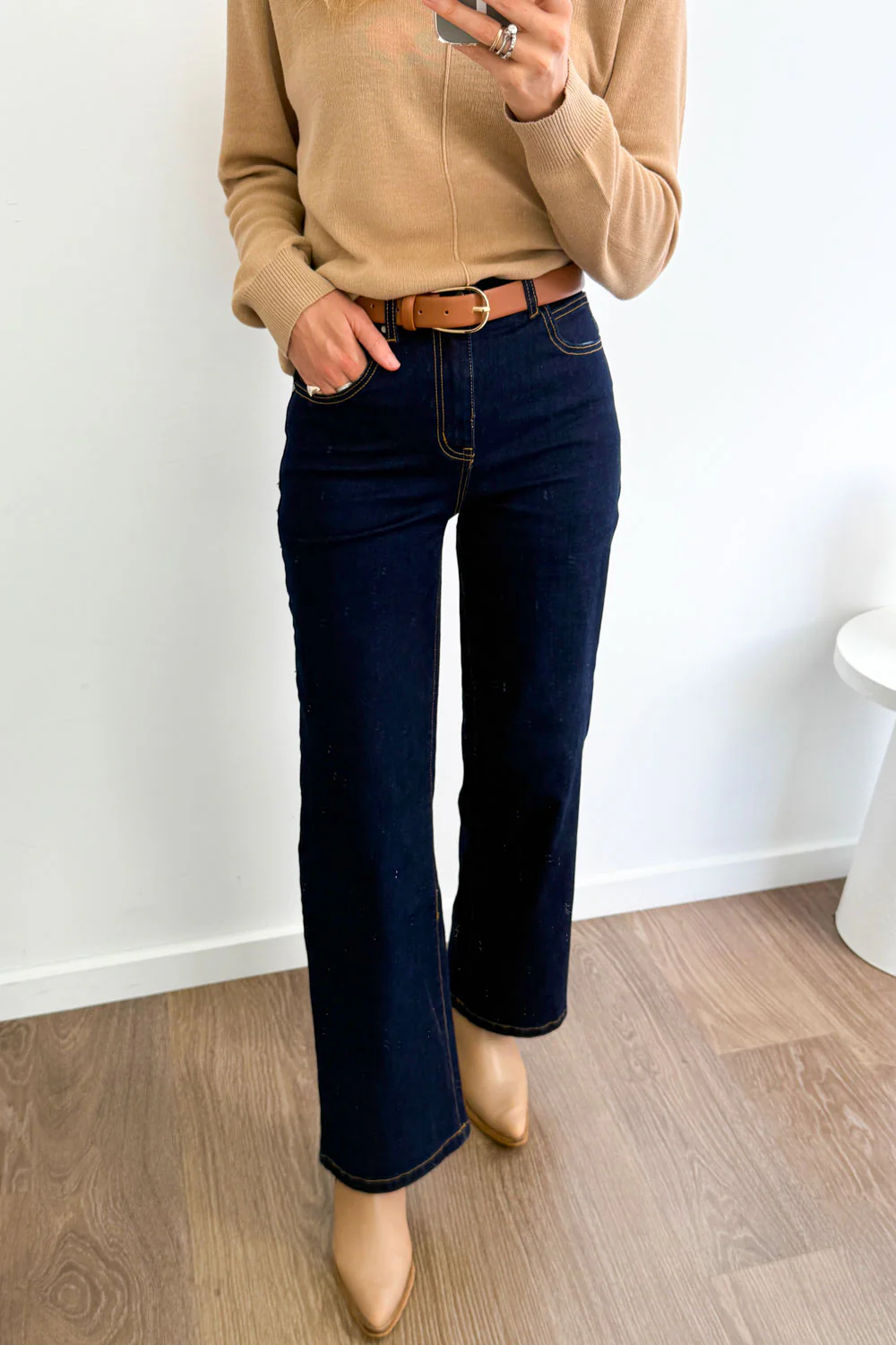 Harley Mid Rise Wide Leg Jeans - Black Denim - Image 8