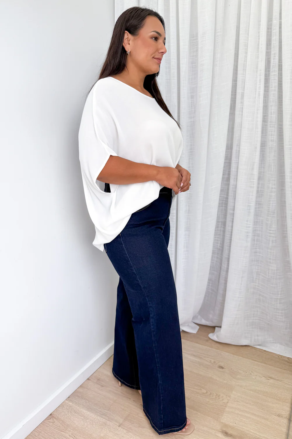 Harley Mid Rise Wide Leg Jeans - Indigo Denim - Image 15