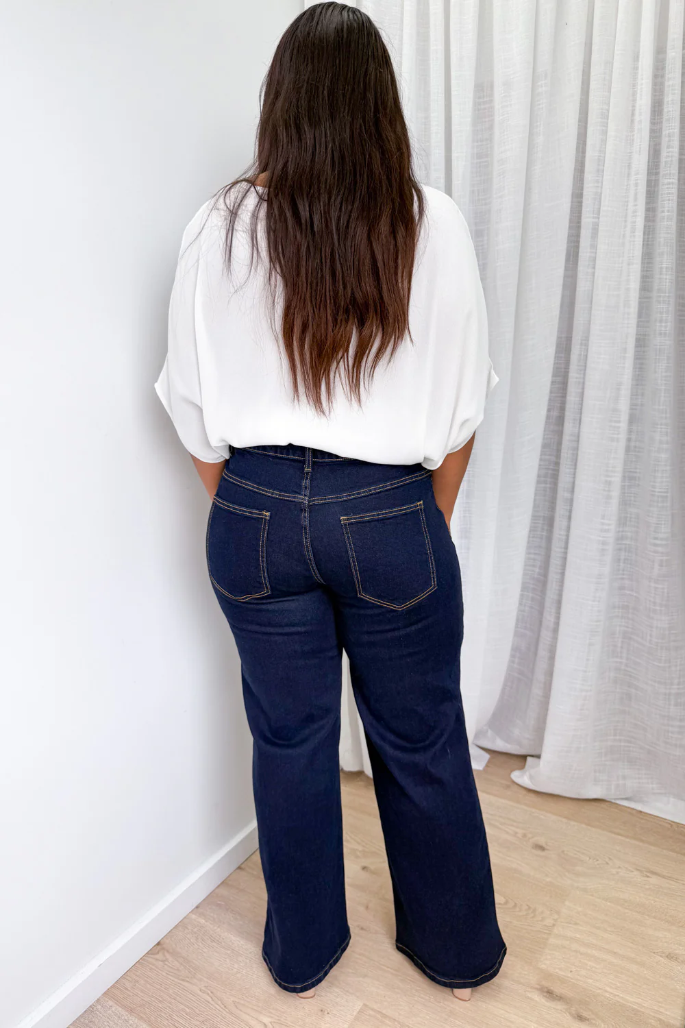 Harley Mid Rise Wide Leg Jeans - Indigo Denim - Image 16