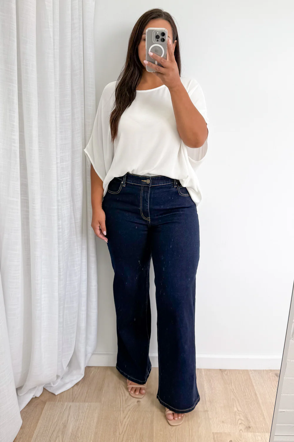 Harley Mid Rise Wide Leg Jeans - Indigo Denim - Image 17