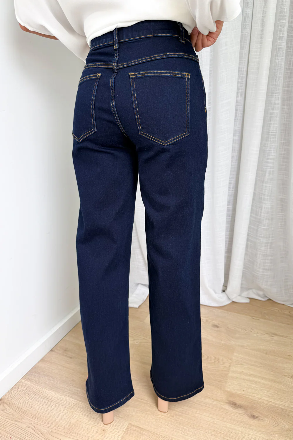 Harley Mid Rise Wide Leg Jeans - Indigo Denim - Image 5