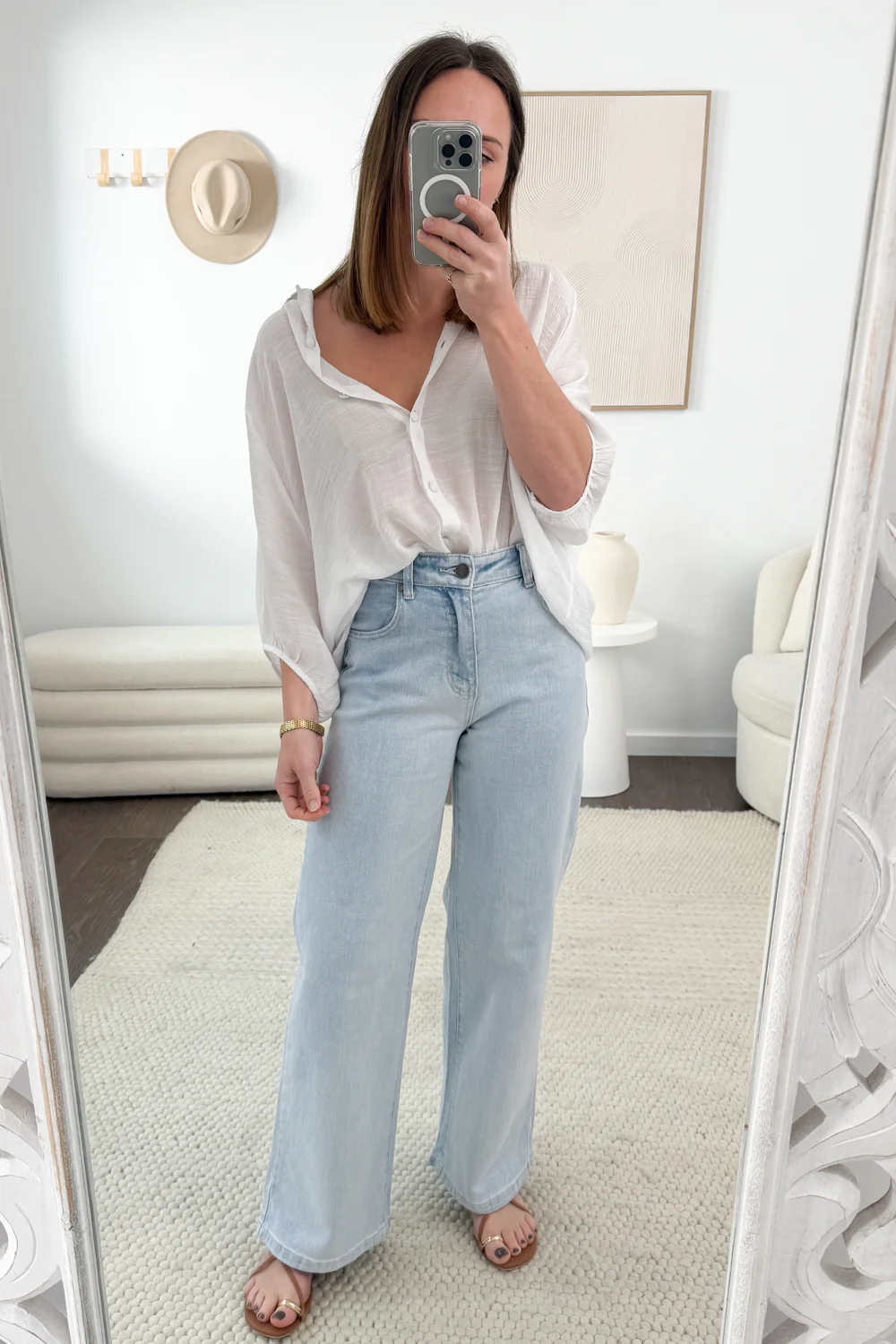 Harley Mid Rise Wide Leg Jeans Petite - Image 6