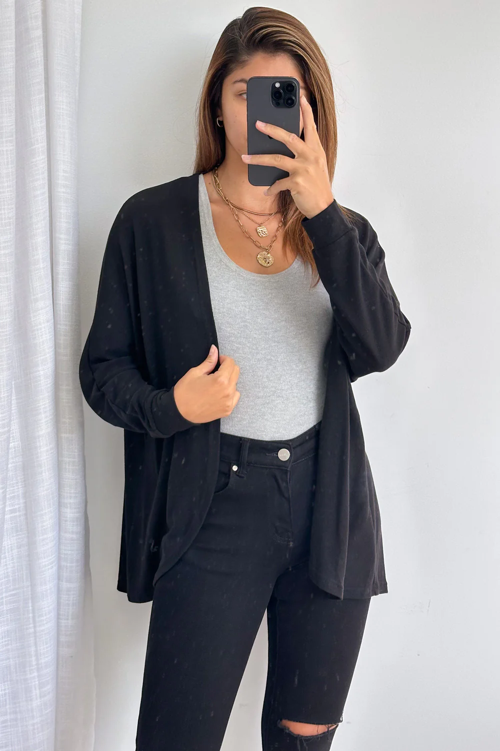 Harriette Shrug - Black - Image 7