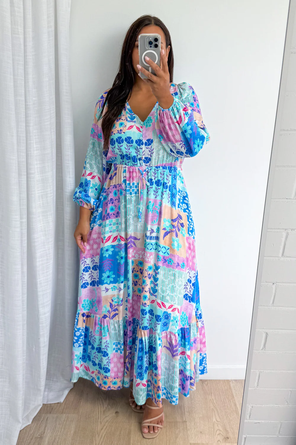 Heather Dress - Blue Patchwork - Image 6