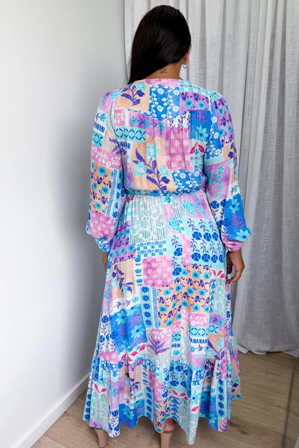 Heather Dress - Blue Patchwork - Image 9