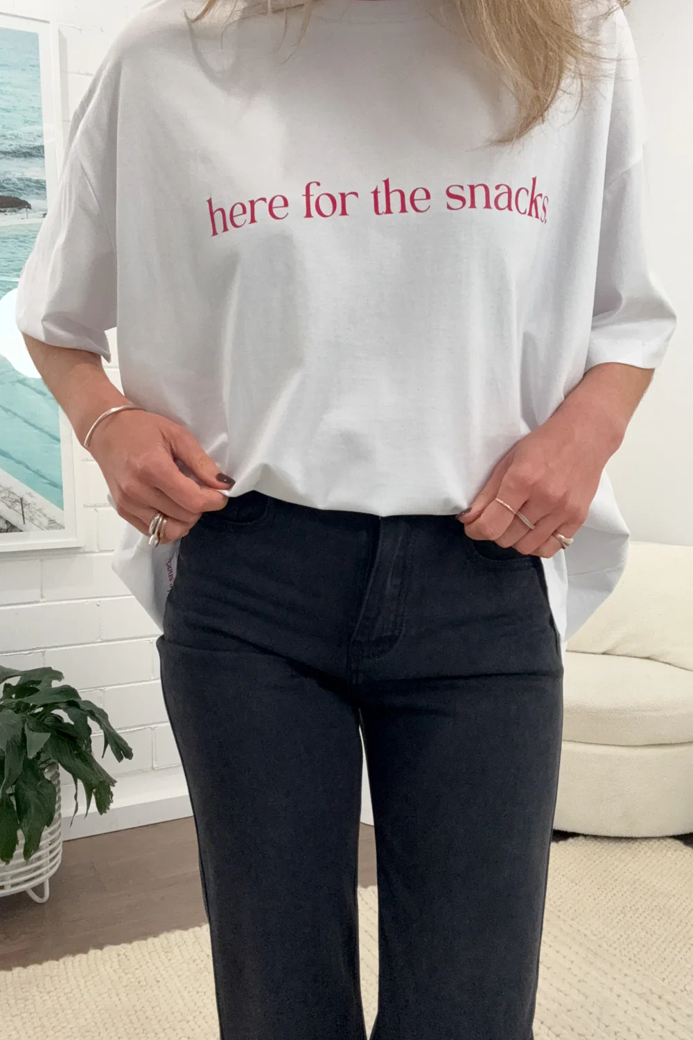 Here For The Snacks Oversized Tee - Image 22