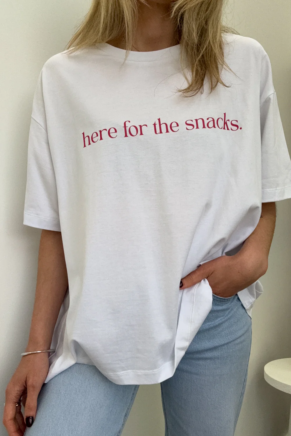 Here For The Snacks Oversized Tee - Image 3
