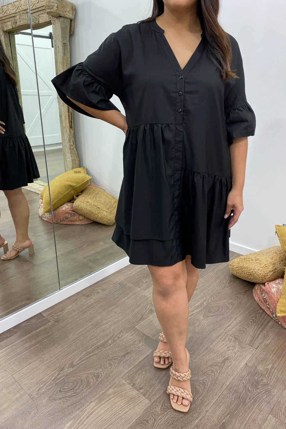 Imogen Dress - Black Gingham - Image 11
