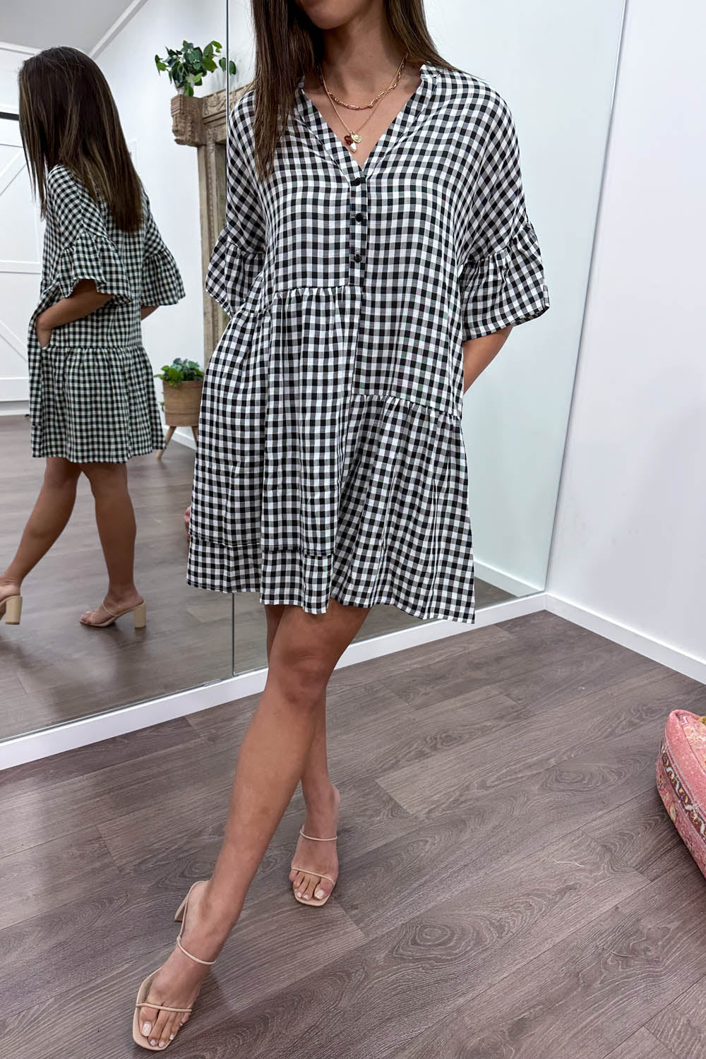 Imogen Dress - Black Gingham - Image 17