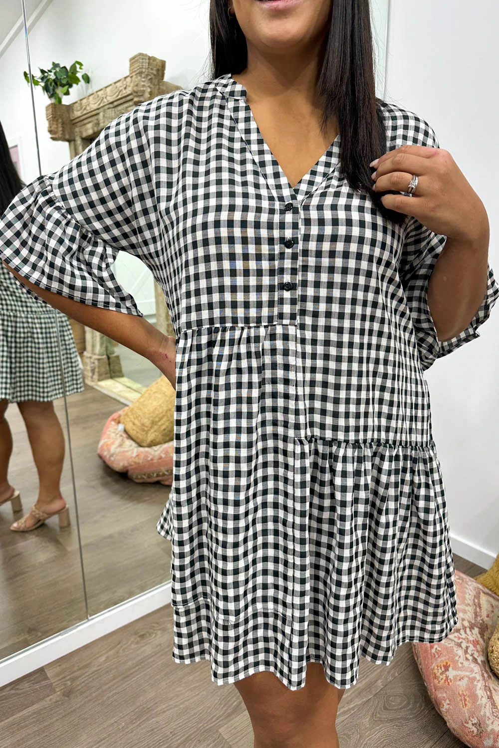 Imogen Dress - Black Gingham - Image 22