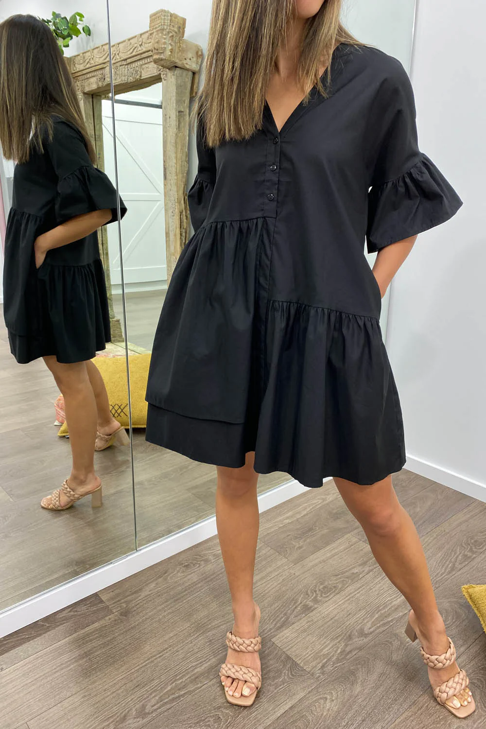 Imogen Dress - Black Gingham - Image 3