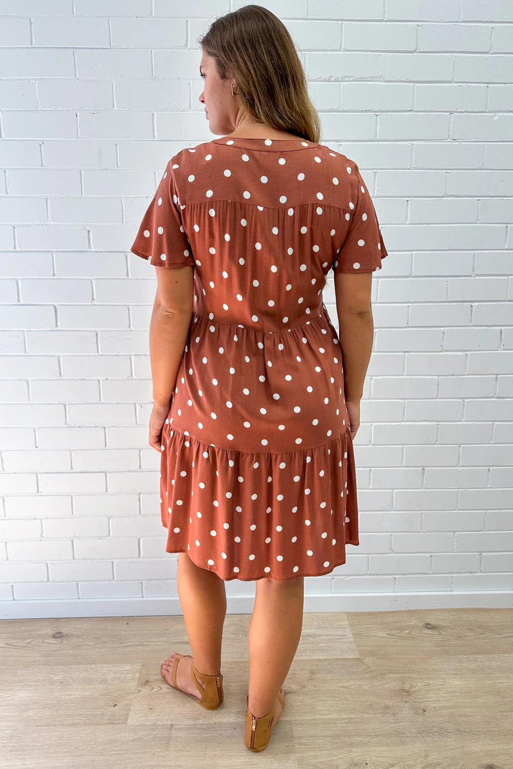 Iris Dress - Mocha White Spot - Image 10