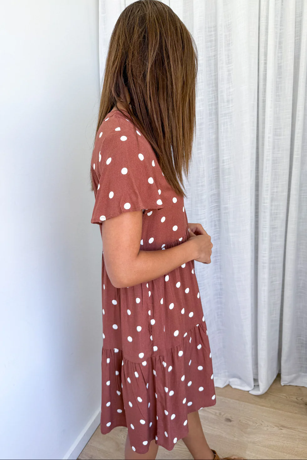 Iris Dress - Mocha White Spot - Image 4
