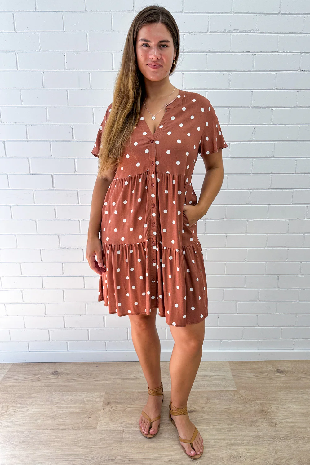 Iris Dress - Mocha White Spot - Image 8