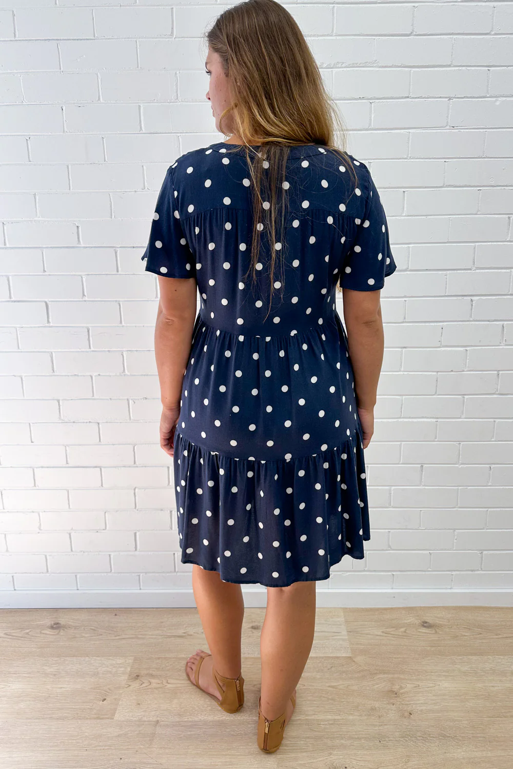 Iris Dress - Navy White Spot - Image 12