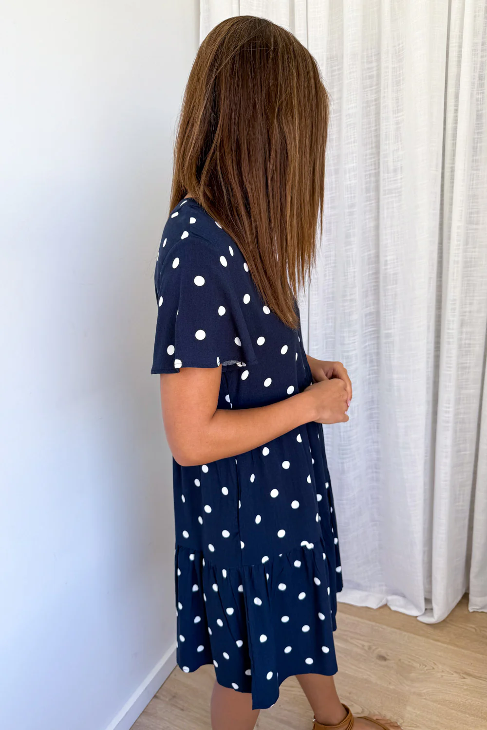 Iris Dress - Navy White Spot - Image 5