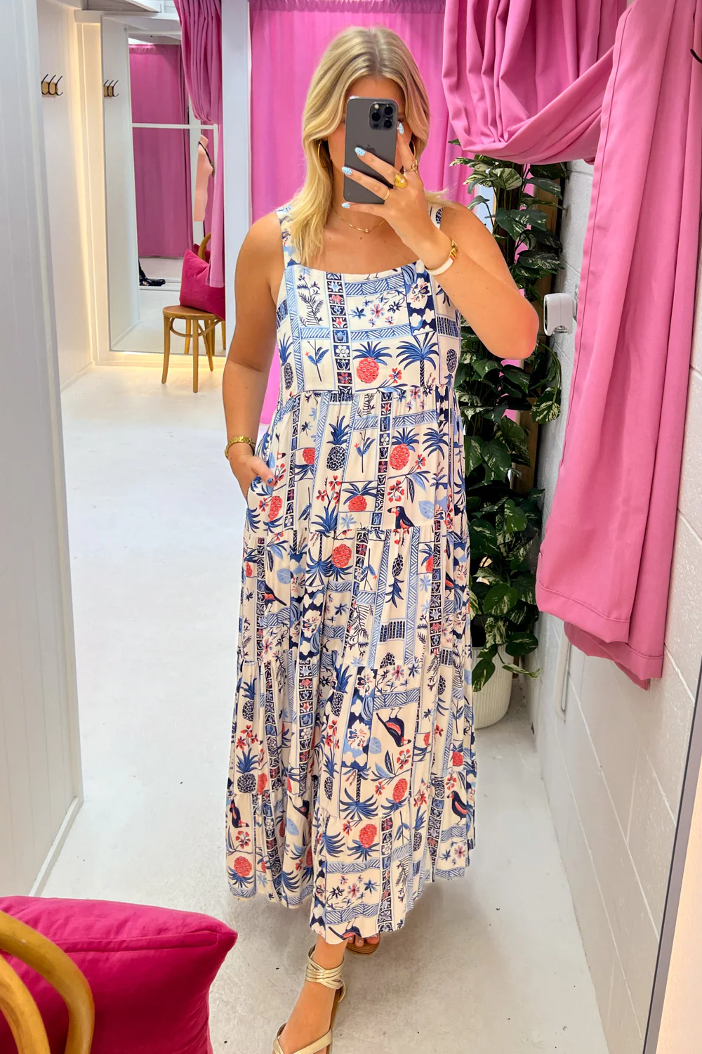 Islington Dress - Blue Multi Print - Image 6