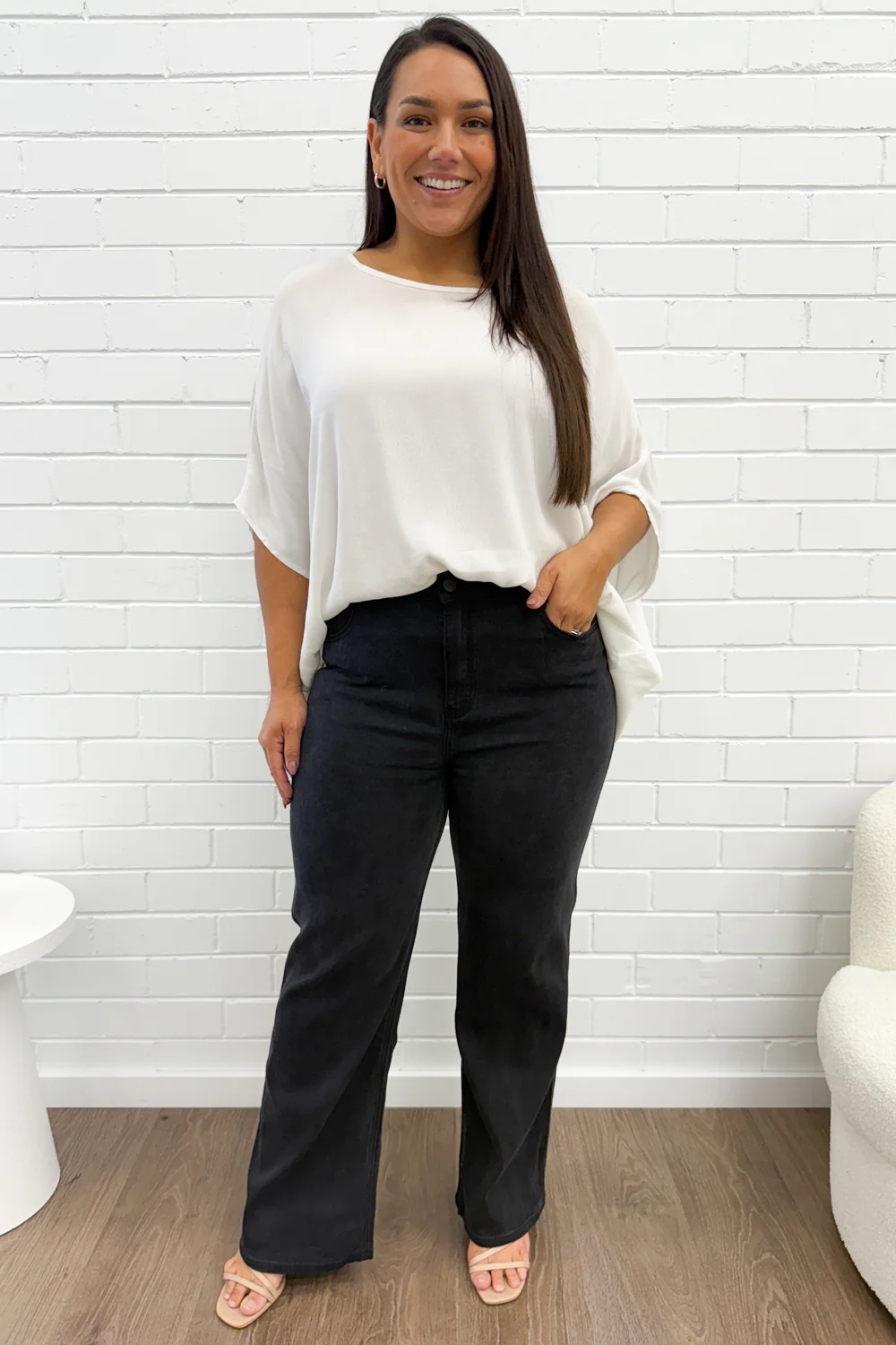 Izzy Straight Leg Jeans - Black Denim - Image 6