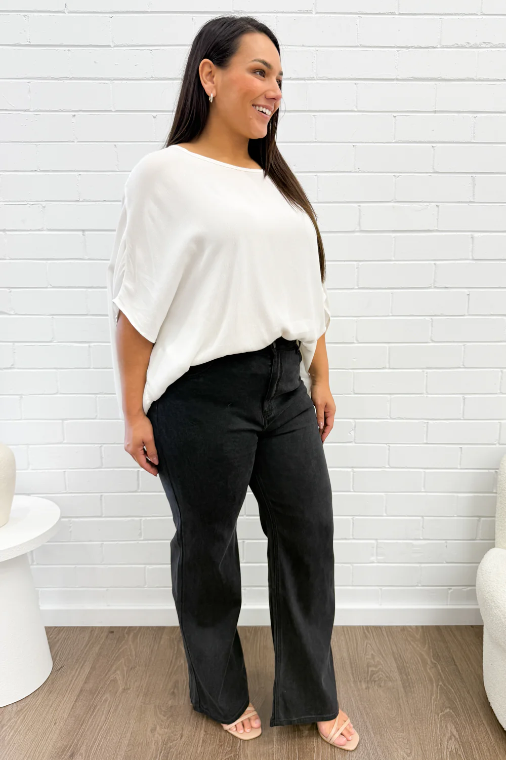 Izzy Straight Leg Jeans - Black Denim - Image 7