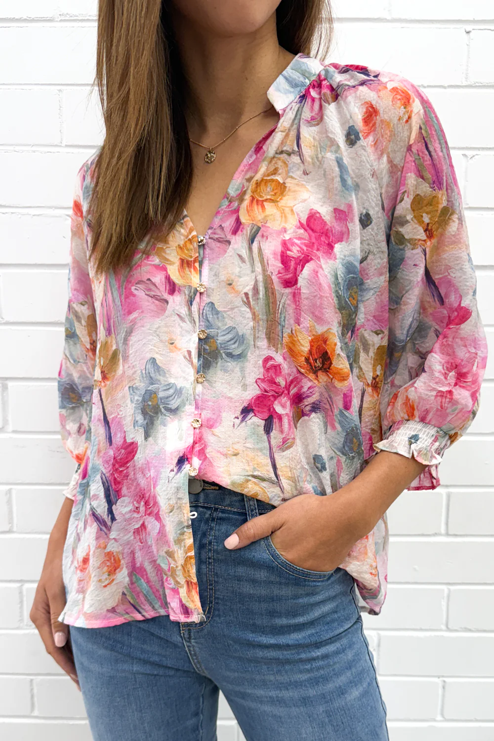 Janette Blouse - Watercolour Floral - Image 4