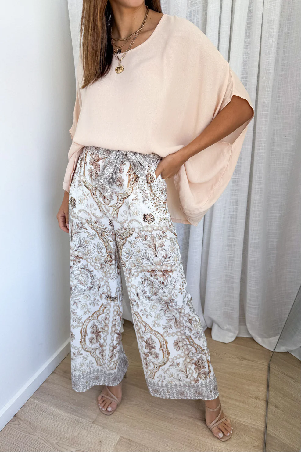 Jasmine Pants - Cream Vintage Floral - Image 3