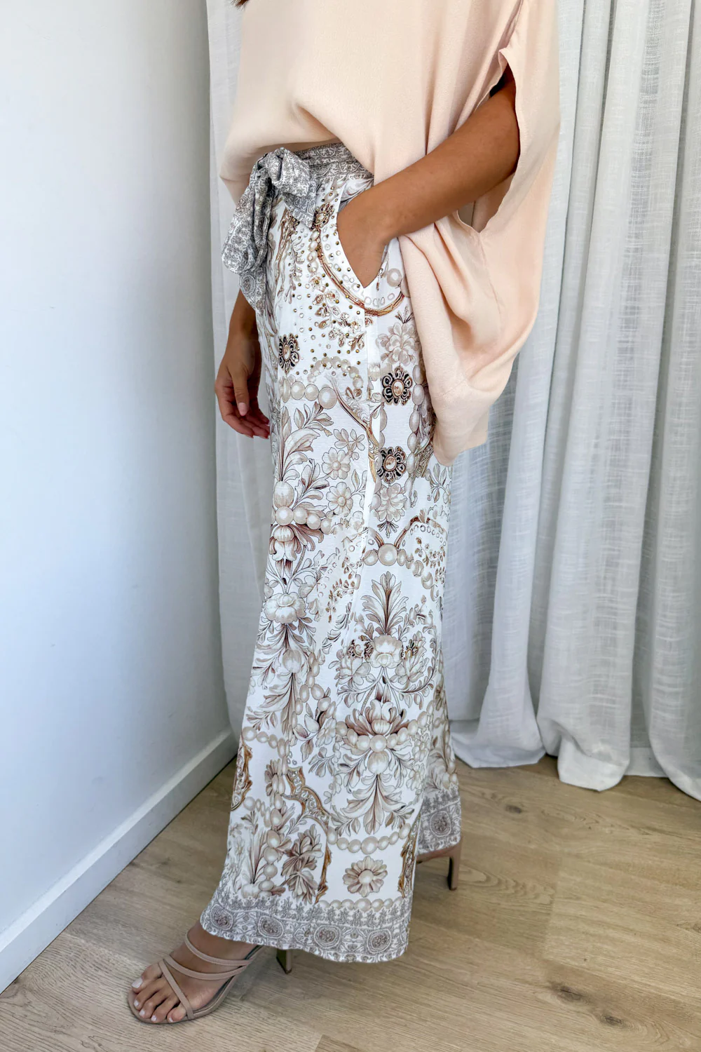 Jasmine Pants - Cream Vintage Floral - Image 4