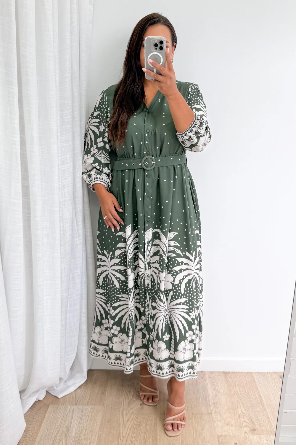 Jayne Dress - Khaki Palm - Image 10