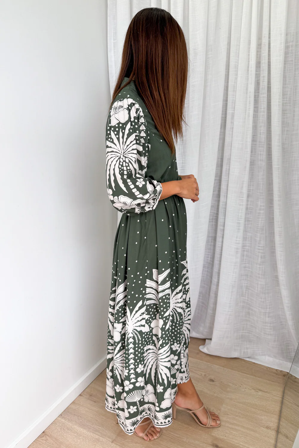 Jayne Dress - Khaki Palm - Image 4