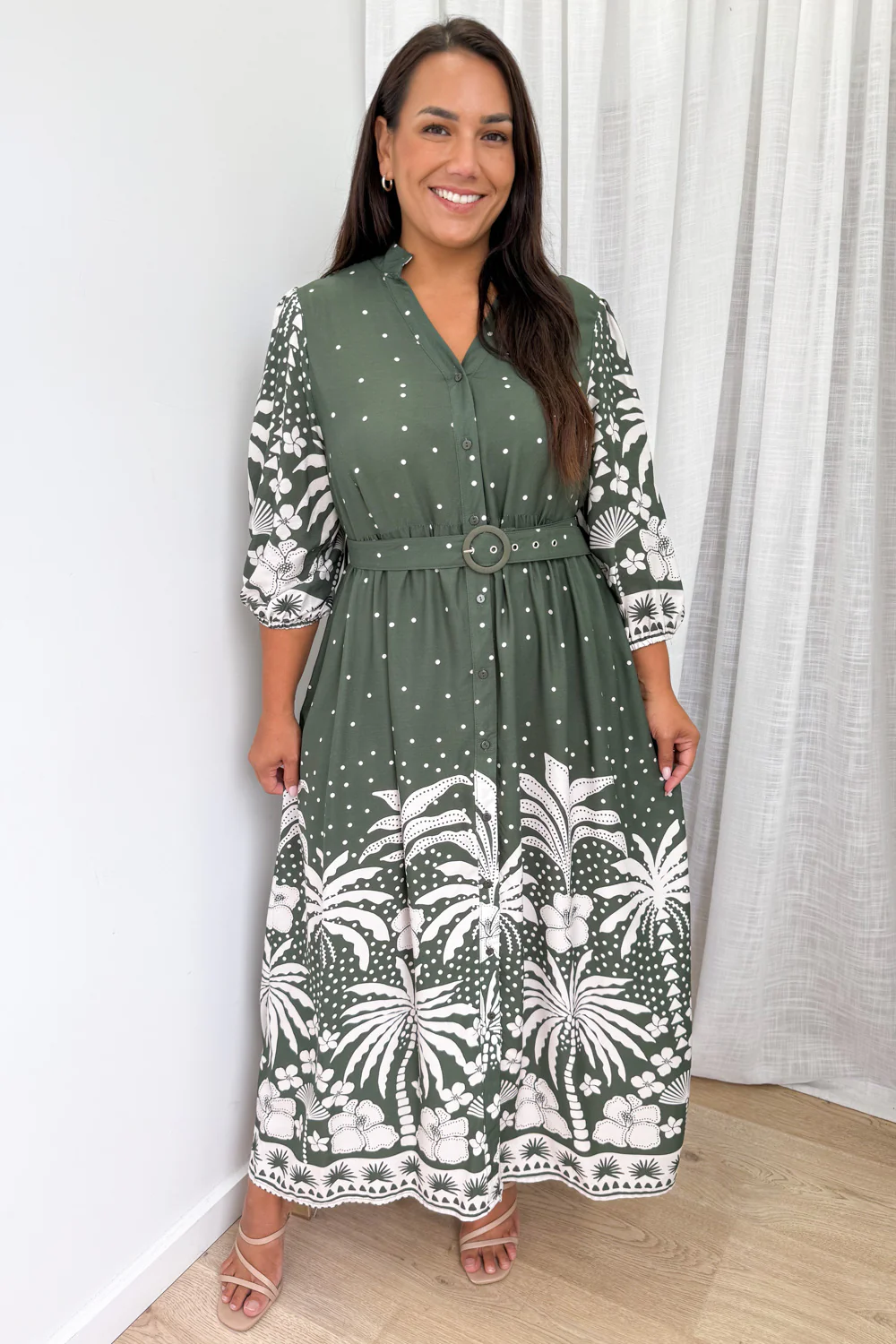 Jayne Dress - Khaki Palm - Image 7