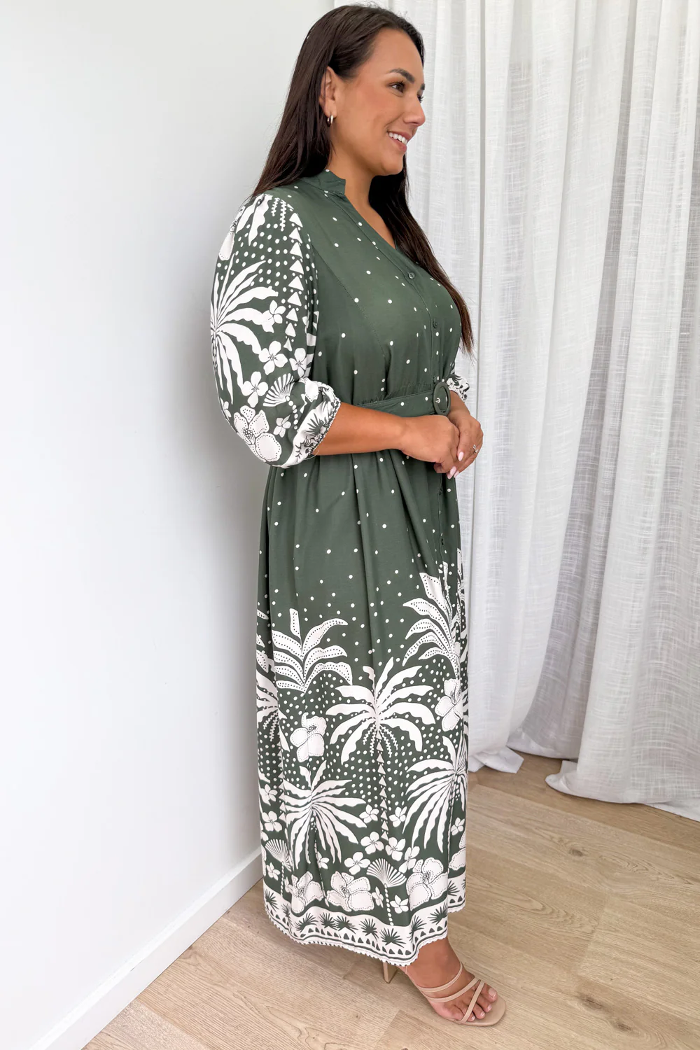 Jayne Dress - Khaki Palm - Image 8