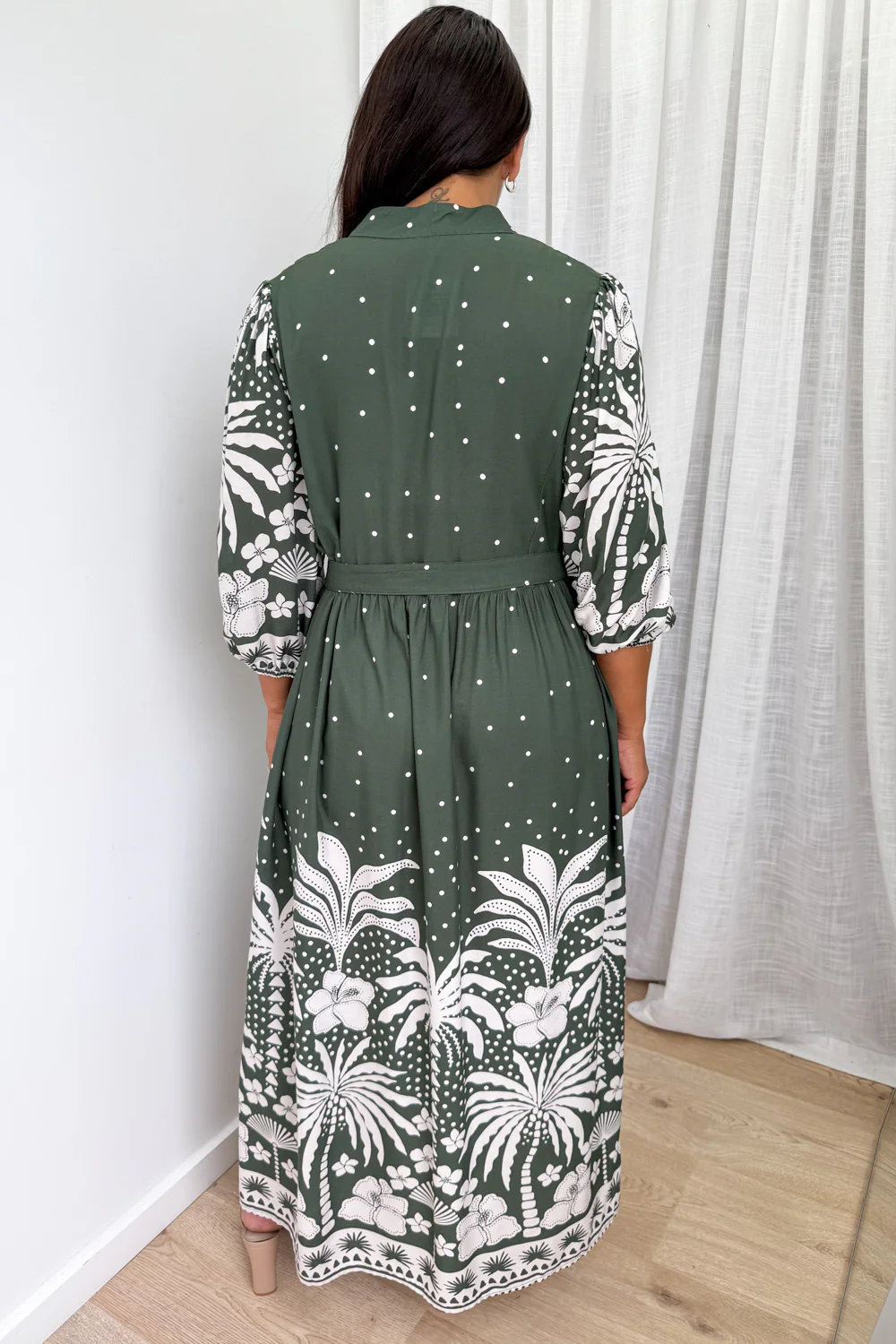 Jayne Dress - Khaki Palm - Image 9