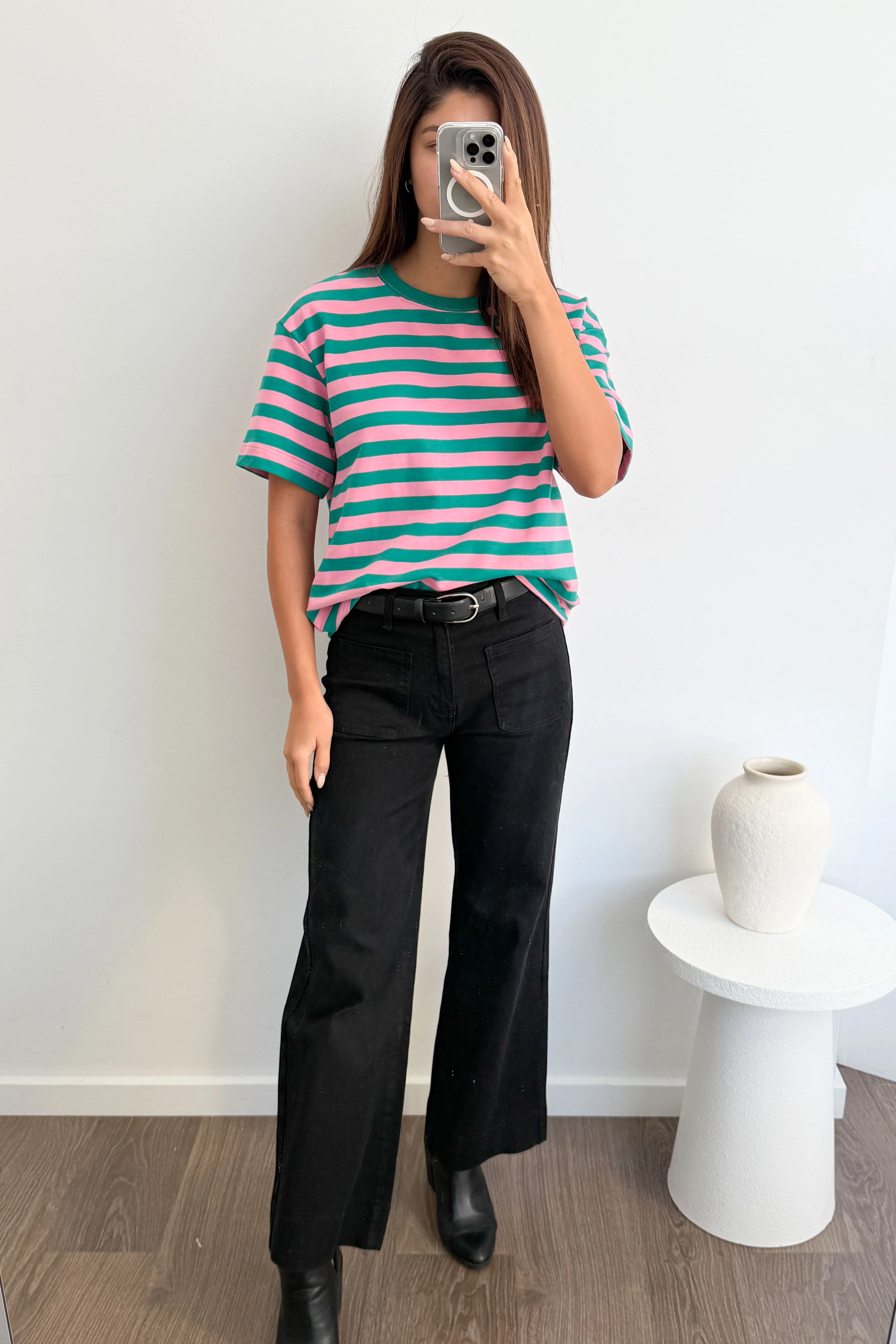 Jet Tee - Pink Green Stripe - Image 10