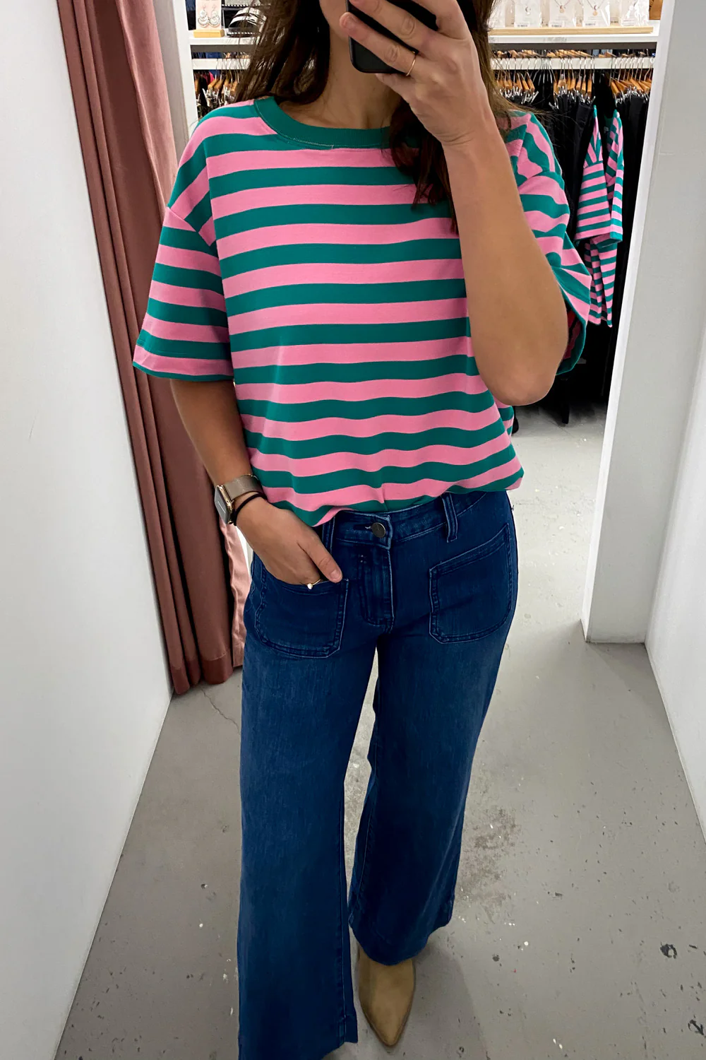 Jet Tee - Pink Green Stripe - Image 11