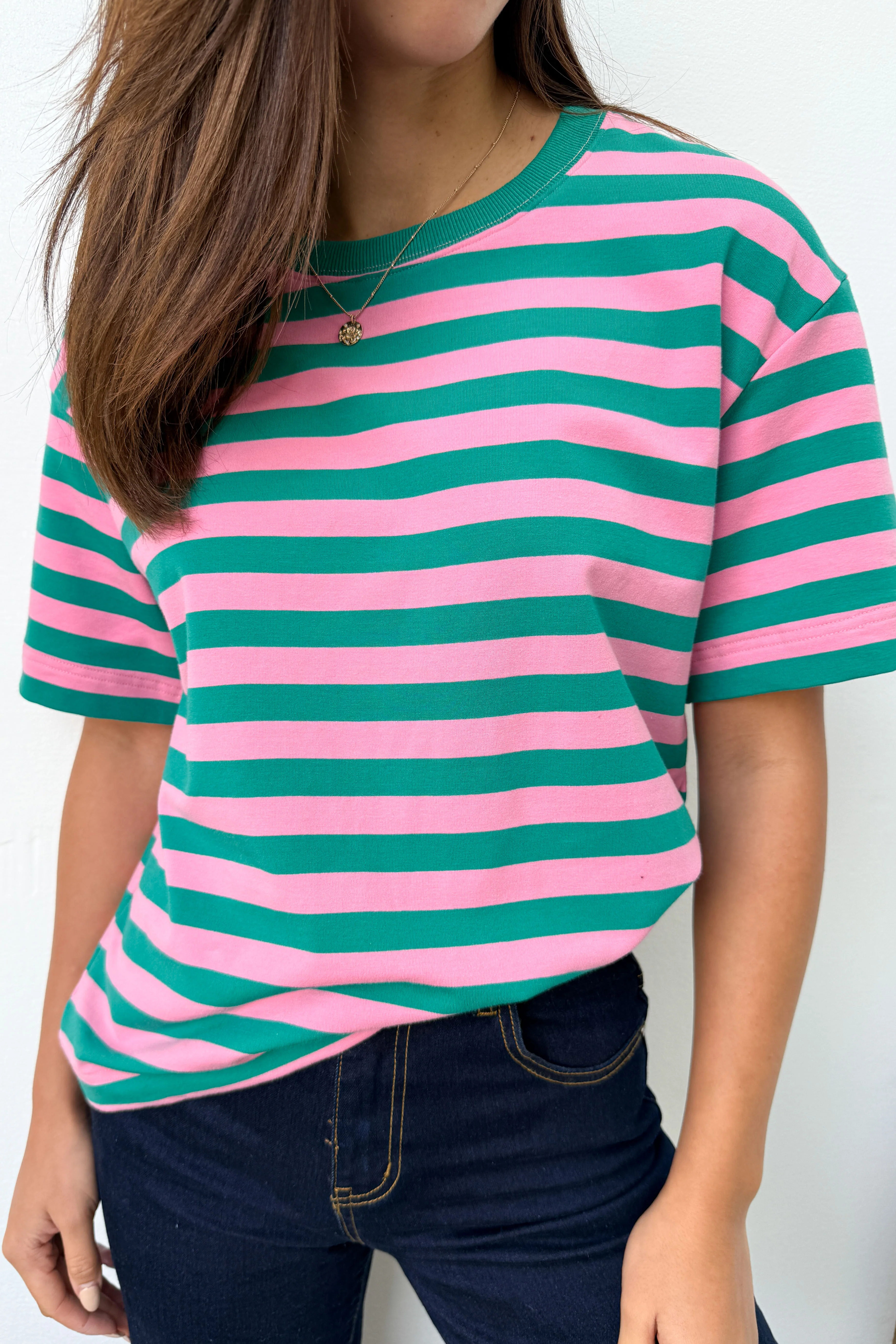 Jet Tee - Pink Green Stripe - Image 3